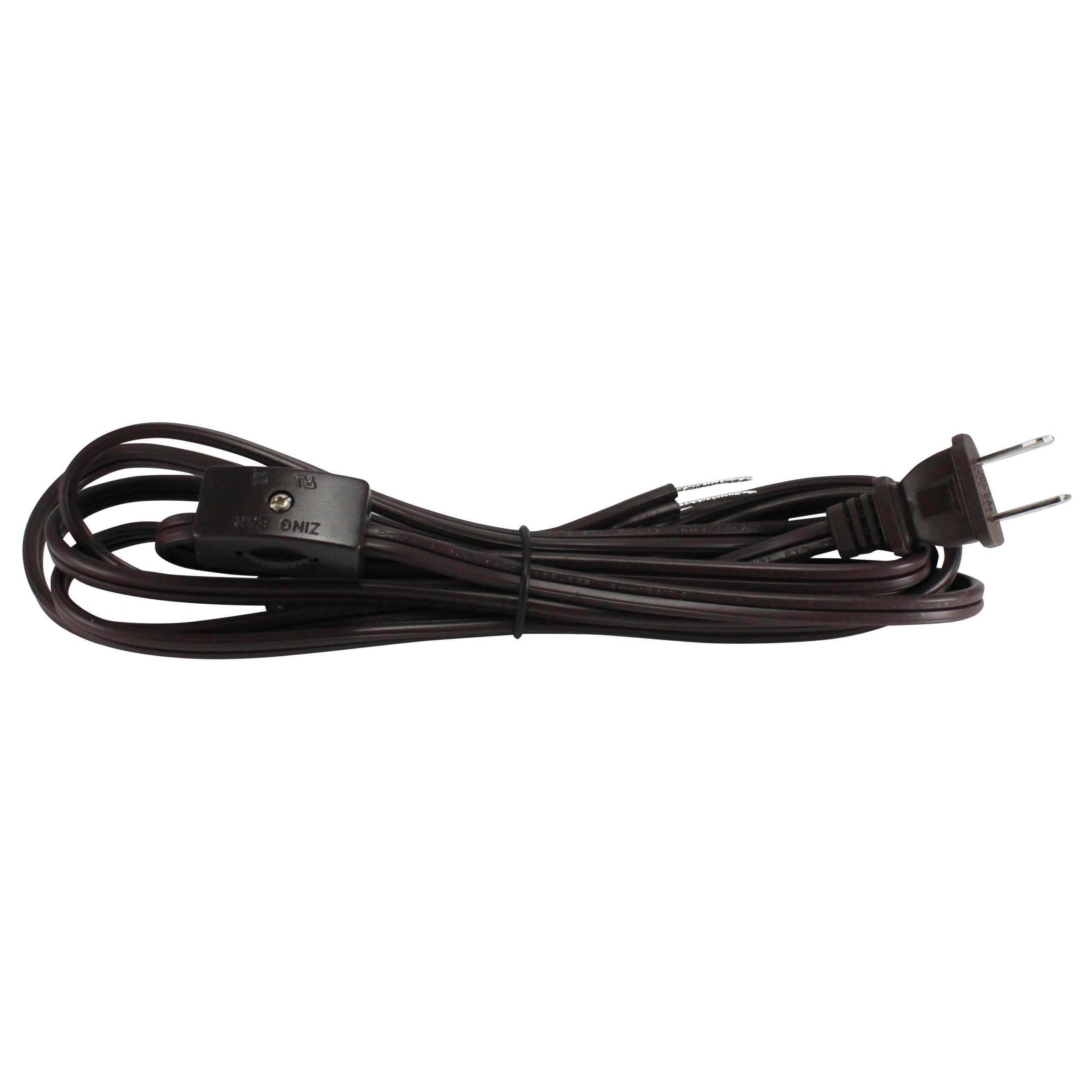 On-Off Line Switch with 9FT SPT-2 Cord Set Brown Wire with Brown Switch ...
